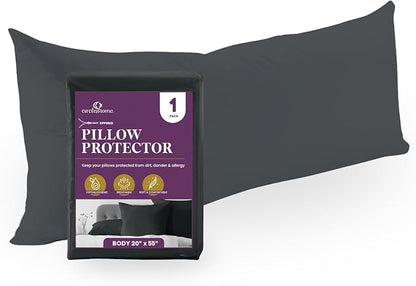 CirclesHome Pillow Protectors Single Pack Body (20 x 55) Zippered - 100% Cotton Breathable Pillowcases - Protects Pillows from Dirt, Dust and Debris (Body- Single Pack - 20x55)