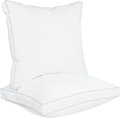 Utopia Bedding Bed Pillows for Sleeping European Size (White), Set of 2, Soft & Fluffy Pillow with Down Alternative Filling, Cooling, Hotel Quality, Gusseted Pillow for Back, Stomach or Side Sleepers