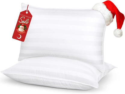 COZSINOOR Queen Size Bed Pillows for Sleeping - Premium Down Alternative Pillows Set of 2 for Side, Back, Stomach Sleepers - Hotel Quality Fluffy Soft Microfiber Fill Breathable Skin-Friendly Cover