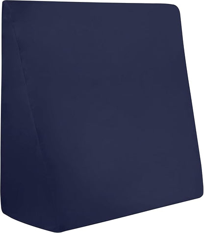 CirclesHome Wedge Pillow Cover 100% Cotton, Zippered Wedge Pillow Case Protector, Soft, Hypoallergenic & Breathable - Navy, (25Wx26Lx7.5)