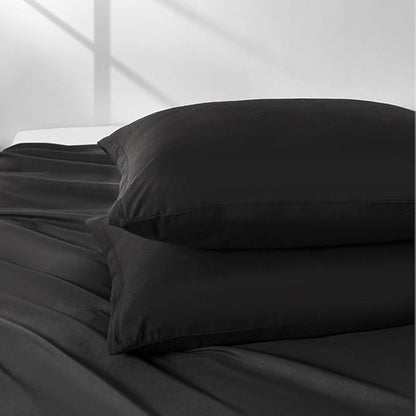 2 Pack Body Pillowcase 20 x 48 Inches Soft Comfortable Not Shrink Microfiber Body Pillow Cover, Black Body Pillow Cover with Hidden Zipper Closure