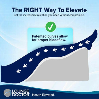 Lounge Doctor Elevating Leg Rest Wedge Pillow, Heather Grey, Small