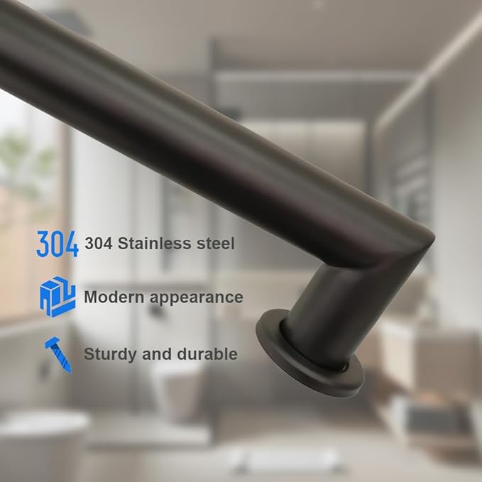 Handicap Grab Bars, Right Angle 2 Pack 18 Inch Shower Grab Bar for Seniors, 304 Stainless Steel ADA Grab Bars for Bathtubs and Showers, Safety Shower Handles for Elderly, Disabled (Polished Chrome)
