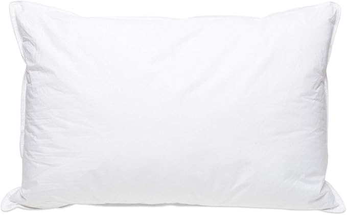 Extra Soft Down Pillow - Great for Stomach Sleepers Pillow - Very Flat - Bed Pillow - White Duck Down - Queen Size