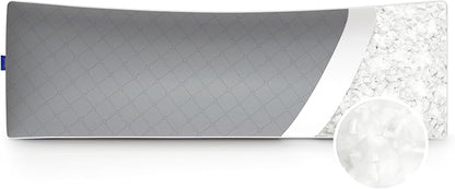 YZ HOME Long Body Pillow for Adults - Firm Body Pillow Insert with Shredded White Memory Foam, Adjustable Height, Soft Support for Side Sleeping, Pregnant Women, Washable (Grey, 20x54 Inch)