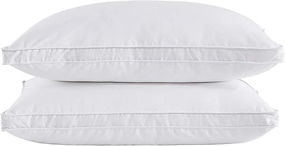 puredown® Goose Feather Down Pillows, Soft Gusseted Bed Pillows for Sleeping with 100% Cotton Shell, Set of 2, King Size