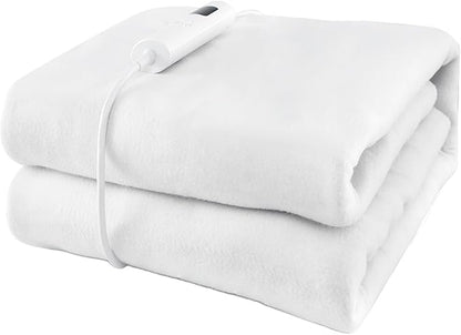 MAT EXPERT Heated Mattress Pad Twin, Machine Washable Electric Mattress Pad w/Single Controller, 9 Heat Settings & 9H Auto Shut-Off, Overheat Protection, Fit Up to 10”, Bed Warmer, 76” x 39”, White