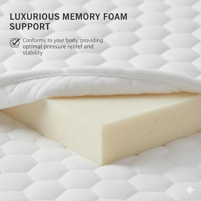 Wedge Pillow for Sleeping – Memory Foam Bed Wedge for Acid Reflux, Snoring, Back & Leg Elevation, Post-Surgery Recovery – Ergonomic Triangle Pillow with Removable White & Grey Washable Cover