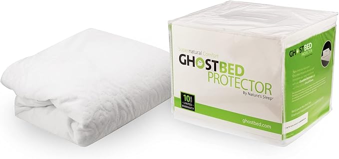 GhostBed Waterproof Mattress Protector Queen - Noiseless, Breathable, Lightweight, Plastic-Free Deep Pocket Mattress Cover for Queen Size Bed