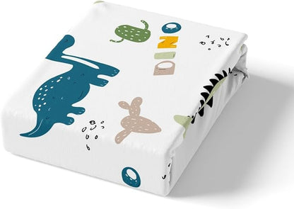 Feelyou Cute Dinosaur Comforter Set Cartoon Cactus Bedding Set Decor Jungle Dino Boho Succulent Comforter Wild Animal Pattern Yellow Grey Duvet Set Bedroom Quilt Set 2Pcs Twin with 1 Pillow Case