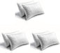 Hotel Grand Softy-Around Feather Down Pillows Queen Size Set of 6 Packs White Strip 100% Cotton Fabric Bed Pillows for All Position Sleepers,28"x20"/6 Packs