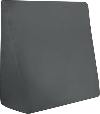CirclesHome Wedge Pillow Cover 100% Cotton, Zippered Wedge Pillow Case Protector, Soft, Hypoallergenic & Breathable -Dark Grey, (25Wx26Lx10)