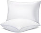 Bed Pillows for Sleeping 2 Pack, Queen Size Pillows Set of 2, Down Alternative Filling, Fluff by Patting Pillow for Back, Stomach or Side Sleepers Grey