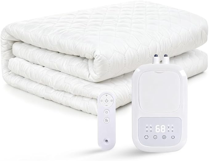 Water Heated Mattress - 20-65℃ Intelligent Temp Control, High-Grade Frosted PVC Hose, Comfort Hydraulic Heating, All-Season Use(Twin-XL)