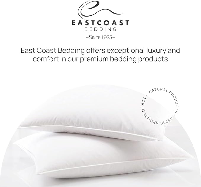 Standard Pillow Pure Dream Firm Pillow, Medium Support Hotel Pillow, Standard Size 20x26 Inch Goose Feather Down Pillows, Pack of 1