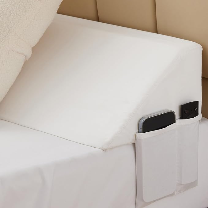 Bedluxe King Wedge Pillow Headboard (76"x10"x6"), Bed Wedge Pillow for Headboard, Foam Headboard Pillow, Bed Gap Filler King - Fill The Gap (0-7"), Mattress Gap Filler (White)