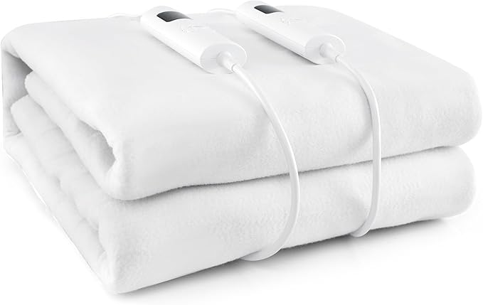 MAT EXPERT Heated Mattress Pad Full, Machine Washable Electric Mattress Pad w/Dual Controller, 9 Heat Settings & 9H Auto Shut-Off, Overheat Protection, Fit Up to 10”, Bed Warmer, 76” x 54”, White
