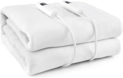MAT EXPERT Heated Mattress Pad Full, Machine Washable Electric Mattress Pad w/Dual Controller, 9 Heat Settings & 9H Auto Shut-Off, Overheat Protection, Fit Up to 10”, Bed Warmer, 76” x 54”, White