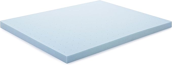LUCID 4 Inch Gel Memory Foam Mattress Topper-Ventilated Design-Ultra Plush-Queen