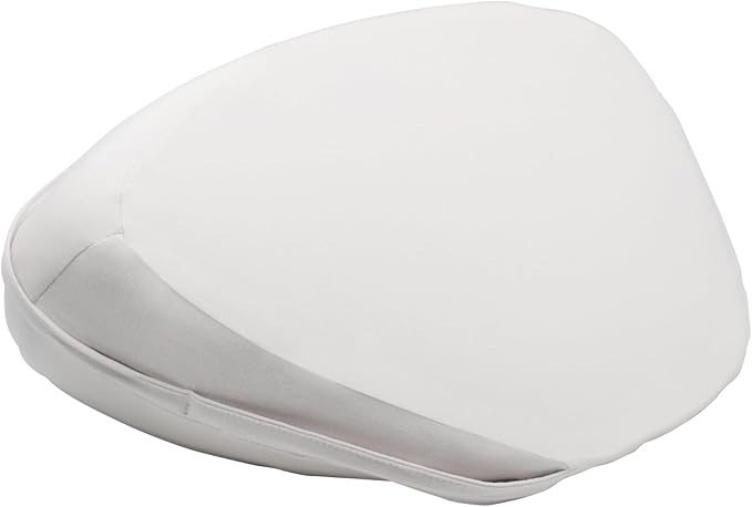 Dame Products Triangle Wedge Pillow for Couples - Support Cushion for Intimacy & Body Alignment - Bed Positioning Pillow with Washable Cover & Waterproof Liner - Oat Color