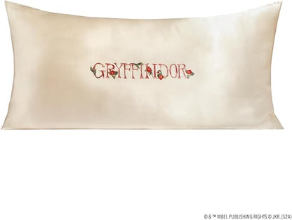 Kitsch x Harry Potter Gryffindor Satin Pillowcase with Zipper – Double-Sided Crest Design – Better Than Silk Pillowcase – Perfect for Kids Rooms & Toddler Bed Time Pillow Case – King Size 19x36