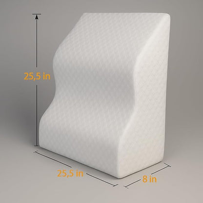 Fsa Eligible Wedge Pillow for Sleeping -Post Surgery Pillow -Unique Curved Design -Memory Foam- Incline Pillow for Elevation,Pregnancy,Reading,Back & Knee Support,Breathing –,Washable Cover