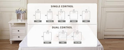 Bwarm Electric Heated Mattress Pad Cal King Size 72" x 84", Bed Warmer, 9 Heat Settings, 1-12 Hours Auto Off, Deep Pocket, Fast Heating, Machine Washable, Soft and Cozy