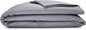 Sleepgram Supima Machine Washable 400 Thread Count Cotton Silver Ion Infused Luxury Zippered Duvet Cover with Travel Bag, King, Grey Stone
