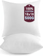 Throw Pillow Inserts (18"x18") | Set of 2 | Easy Maintenance Fluffy Inserts for Better Comfort | Polyester Gel Fibre Fill | No Feather Pokes | Machine Washable in Delicate Cycle