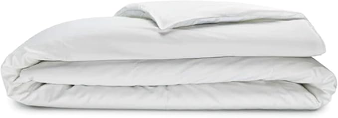 Sleepgram Supima Machine Washable 400 Thread Count Cotton Silver Ion Infused Luxury Zippered Duvet Cover with Travel Bag, Queen, White