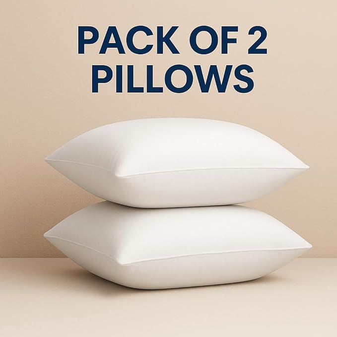 Throw Pillow Inserts (18"x18") | Set of 2 | Easy Maintenance Fluffy Inserts for Better Comfort | Polyester Gel Fibre Fill | No Feather Pokes | Machine Washable in Delicate Cycle