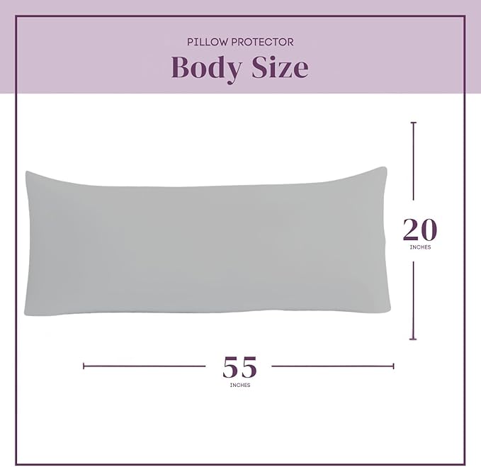 CirclesHome Pillow Protectors Single Pack Body (20 x 55) Zippered - 100% Cotton Breathable Pillowcases - Protects Pillows from Dirt, Dust and Debris (Body- Single Pack - 20x55)