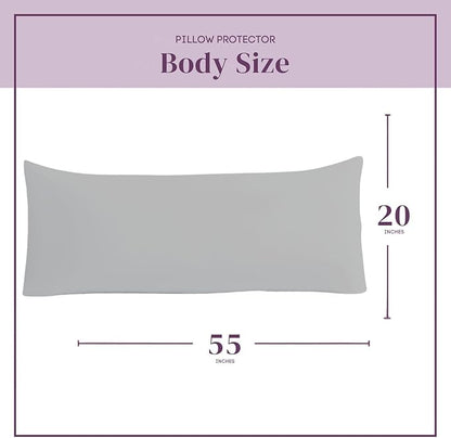 CirclesHome Pillow Protectors Single Pack Body (20 x 55) Zippered - 100% Cotton Breathable Pillowcases - Protects Pillows from Dirt, Dust and Debris (Body- Single Pack - 20x55)