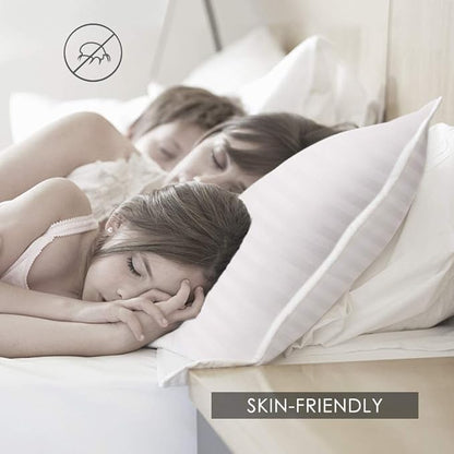 Bed Pillows for Sleeping Queen Size [Pack of 2] Hotel Quality Pillows Premium Plush Fiber, Breathable Cooling Cover Skin-Friendly