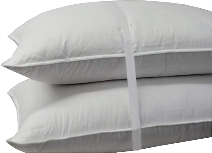 Royal Hotel Bedding Medium Firm Down Pillow, 500 Thread Count 100% Cotton, Standard Down Pillows, Standard/Queen Size, Medium Firm Pillows, Set of 2