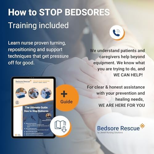 Bedsore Rescue Positioning Pillow Wedge - Tailbone, Sacrum, Buttocks - Large Size 250-400lbs - Hypoallergenic + Moisture Proof - Non-Slip Turning Wedge - Medical Grade Hospital to Home - Made in USA