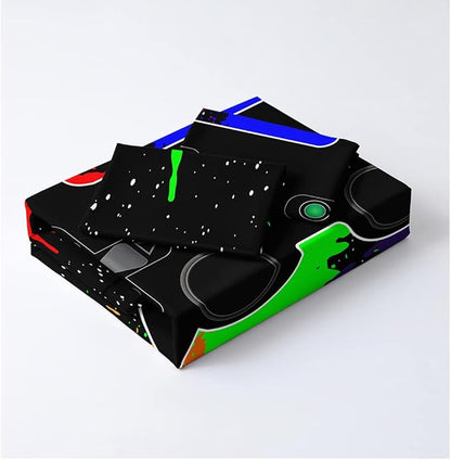 3D Gamepad Duvet Cover Set for Kids Boys Gaming Bed Set Cover with 2 Pillowcases Queen Size Bed Set 3pcs…
