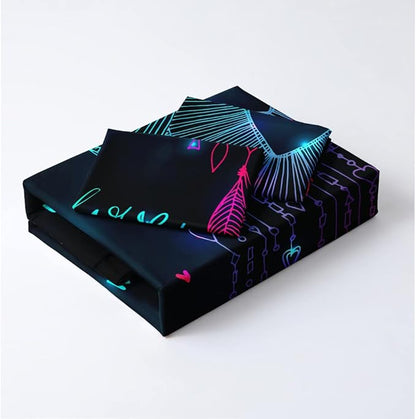 3D Print Bohemian Style Duvet Cover Set Boho Feather Comforter Covers and Pillow Shams Black Color Bedding Sets Full Size Kid Bedroom Decoration