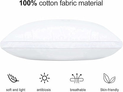 JICUSE Bed Pillows for Sleeping 1 Pack,Standard Size,Luxury Hotel Collection Pillow,Soft Fluffy and Great Support Down Alternative Filling,Gusseted Pillow for Side and Back Sleepers(20x26)