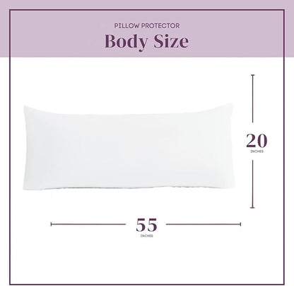 CirclesHome Pillow Protectors Single Pack Body (20 x 55) Zippered - 100% Cotton Breathable Pillowcases - Protects Pillows from Dirt, Dust and Debris (Body- Single Pack - 20x55)