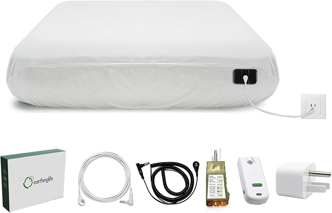 Grounding Fitted Sheet Kit Connect to The Earth's Energy 15inch Depth Pocket Grounding Bed Sheets for Earthing