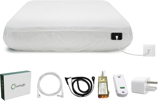 Grounding Fitted Sheet Kit Connect to The Earth's Energy 15inch Depth Pocket Grounding Bed Sheets for Earthing