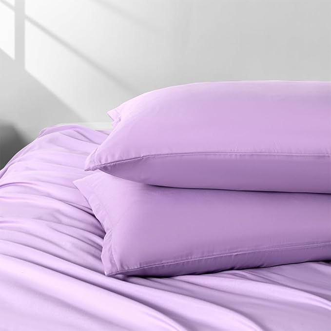 2 Pack Body Pillowcase 20 x 48 Inches Soft Comfortable Not Shrink Microfiber Body Pillow Cover, Purple Body Pillow Cover with Hidden Zipper Closure
