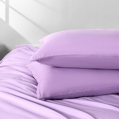 2 Pack Body Pillowcase 20 x 48 Inches Soft Comfortable Not Shrink Microfiber Body Pillow Cover, Purple Body Pillow Cover with Hidden Zipper Closure
