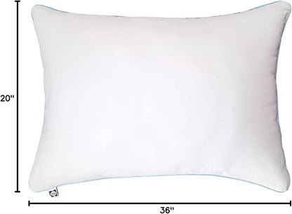 SEALY Perfect Temp Bed Pillows, Plush 100% Cotton Cover, Soft, Breathable, Temperature Balancing, Moisture Wicking, Hypoallergenic EverFluff Fiberfill, Machine Washable, King, White- 2 Pack