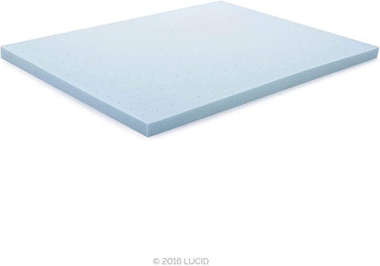 LUCID Mattress Topper, Twin XL, 3 Inch, Memory Foam - Gel Infused Mattress Topper - CertiPUR Certified