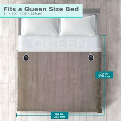 BLACK+DECKER Heated Blanket Electric Queen, Micro Plush Electric Blanket, Heating Blanket with 10 Heating Levels, 10H Timer, Auto Shutoff, Dual Zone Heating, Fast Heating (84x90 inches, Cream)
