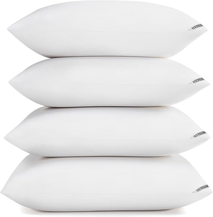 Luxury Hotel Pillows for Sleeping 4 Pack,Bed Pillows Queen Size Set of 4,Down Alternative Filling,Pillows for Back,Stomach and Side Sleepers