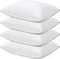 Bed Pillows Standard Size Set of 4 Medium Support Pillow for Stomach Side Back Sleeper Basic Soft Down Alternative White 20x26 inches