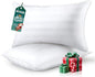 Queen Size Bed Pillows Set of 2 - Premium Down Alternative Breathable Pillows for Side, Back, and Stomach Sleepers Fluffy Hotel Quality Soft Microfiber Fill Cooling Skin-Friendly